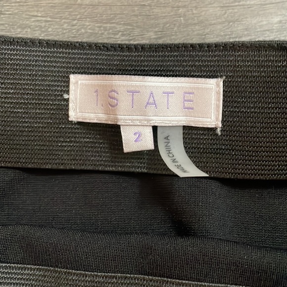 1.State, Asymmetrical Black Pencil Skirt,‎ Size 2 - Picture 2 of 4